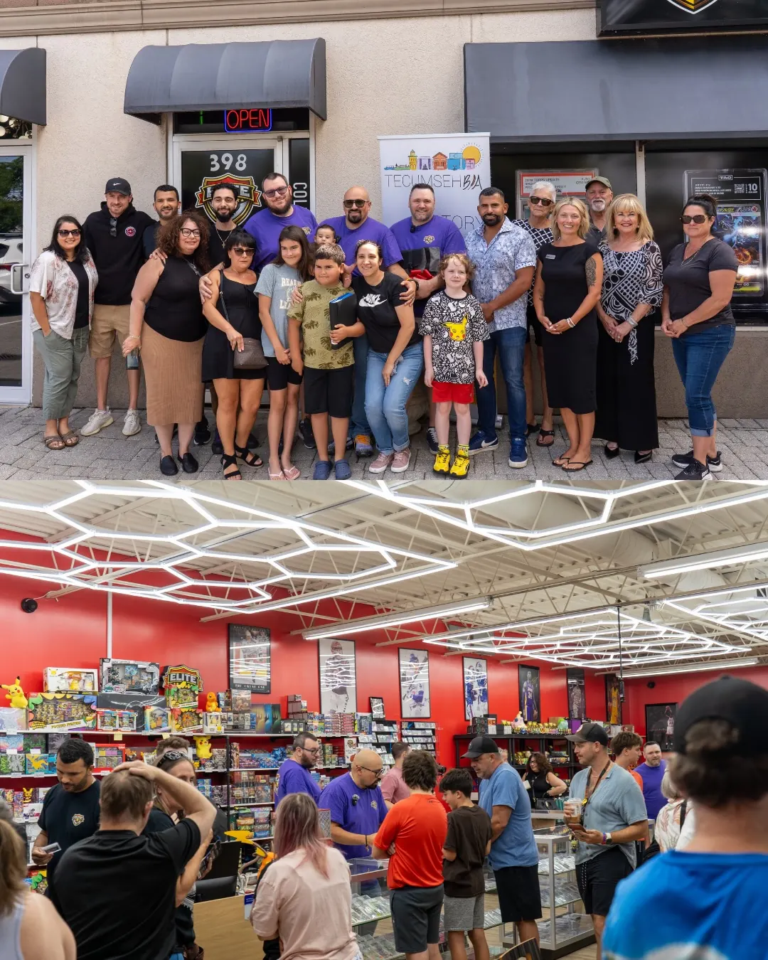 Collectors and community members gathered outside Elite 4 at 398 Manning Road